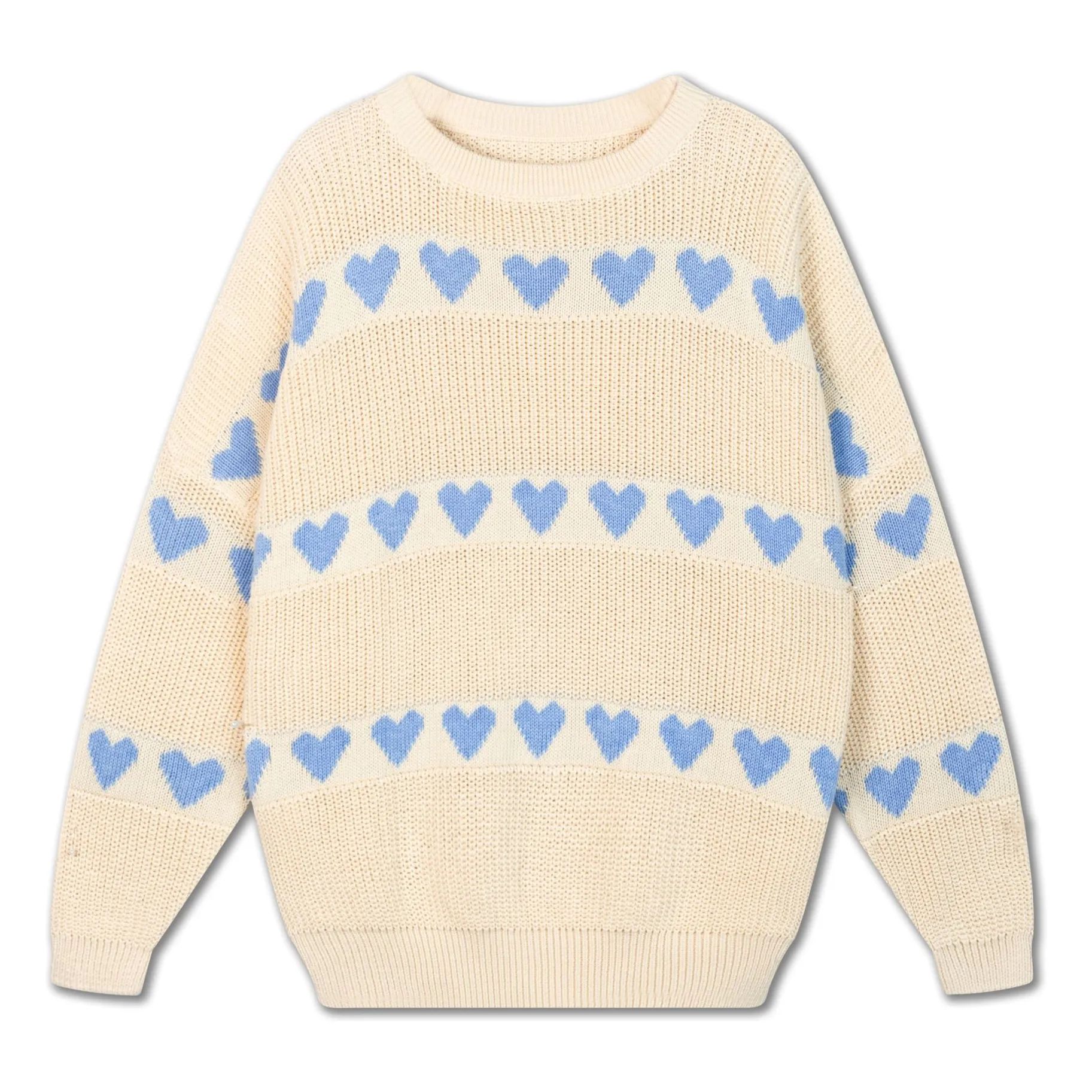 Repose Ams Ecru Organic Cotton Hearts Sweater