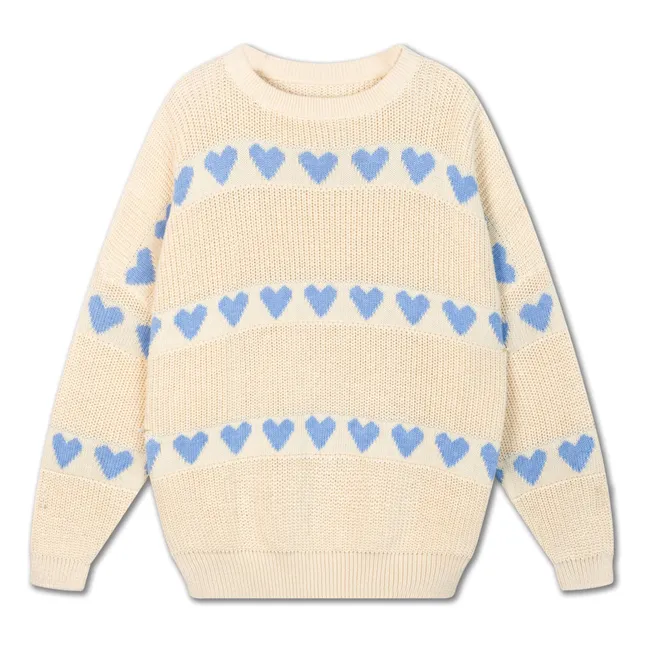 Pull Cœurs Coton Bio | Ecru