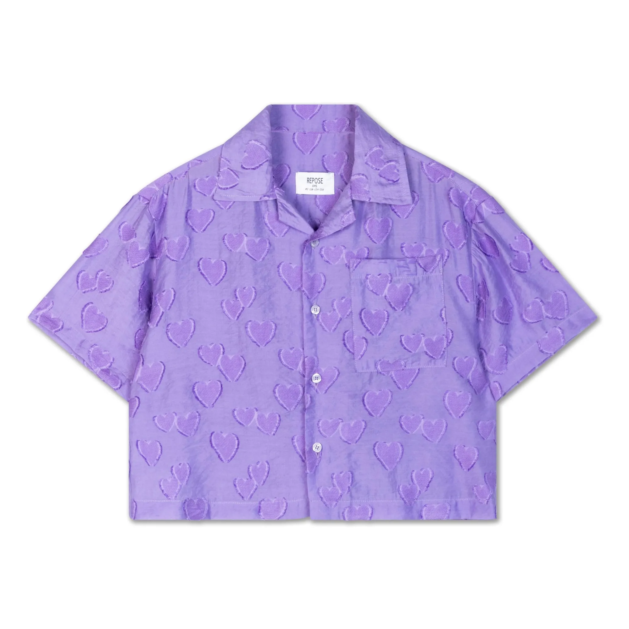Repose Ams Purple Crop Hearts Shirt