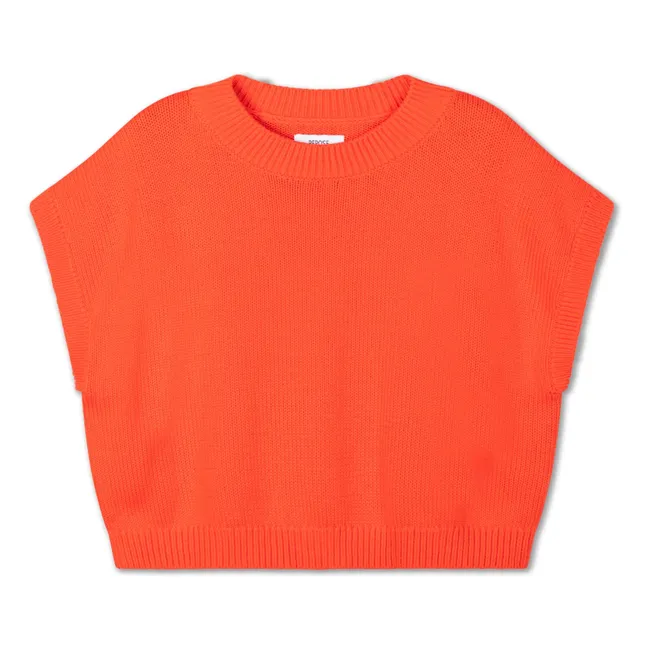 Pull Sans Manches Coton Bio | Orange