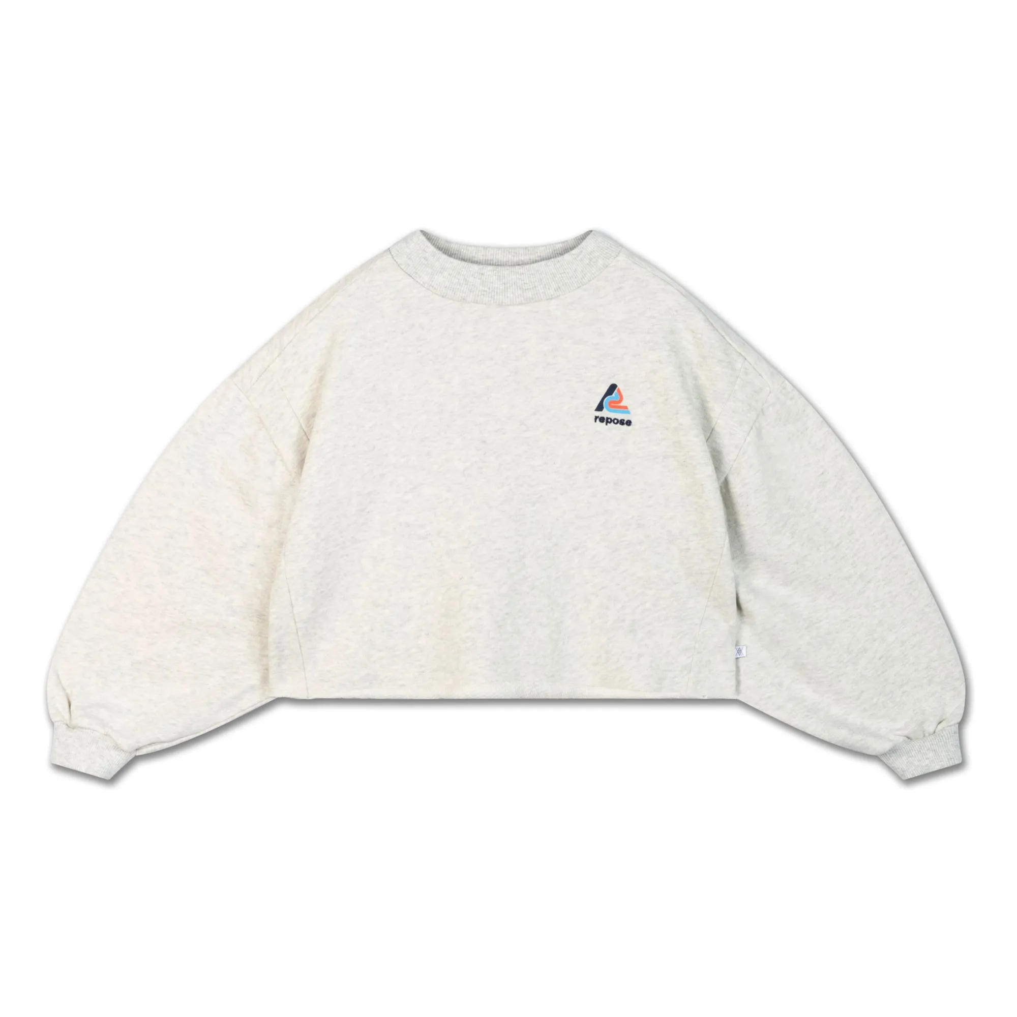 Repose Ams Heather Grey Organic Cotton Crop Sweat