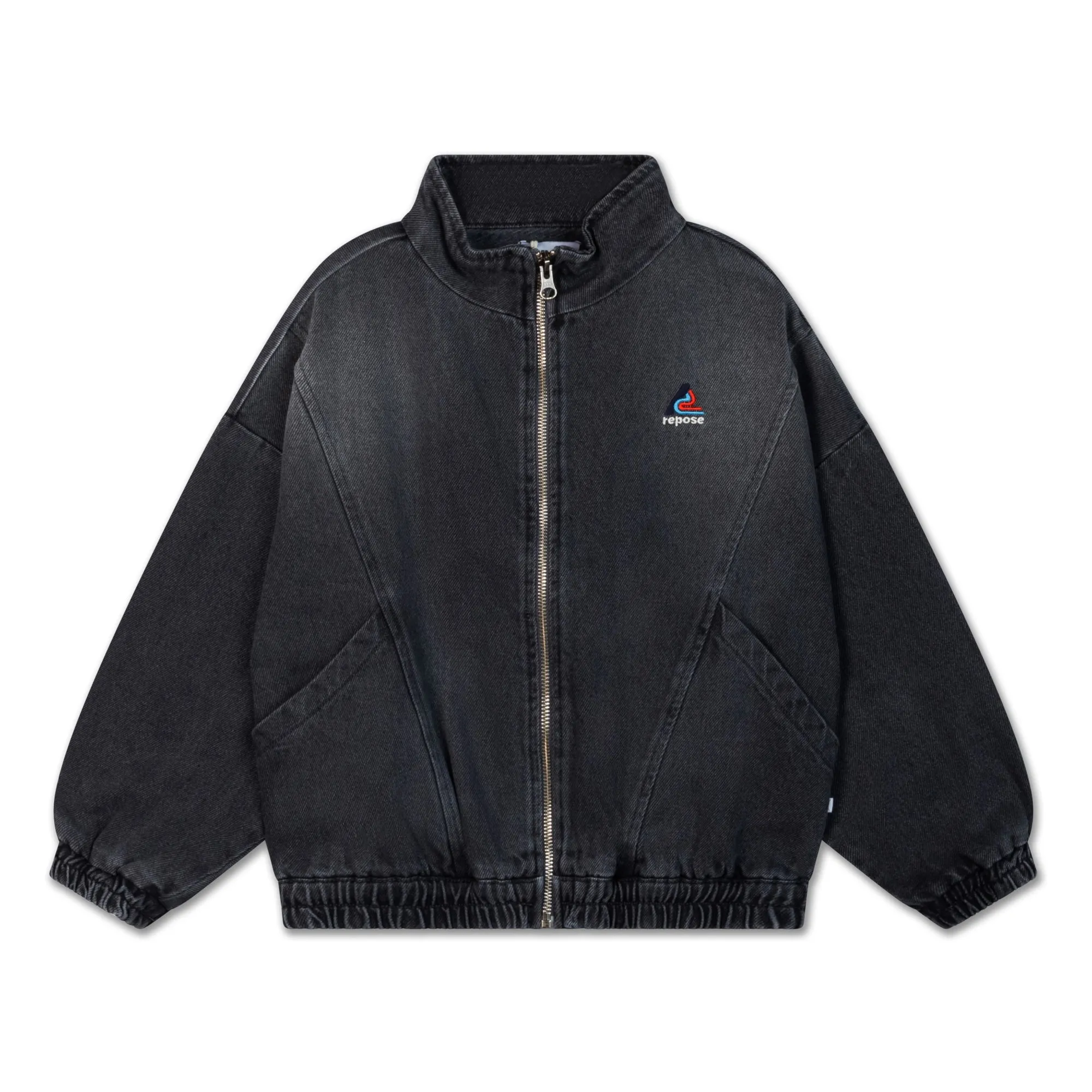 Repose Ams Charcoal Grey Organic Cotton Denim Windbreaker
