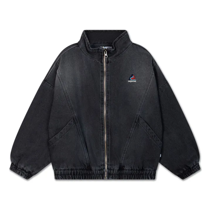 Coupe Vent Denim Coton Bio | Gris anthracite- Image produit n°0