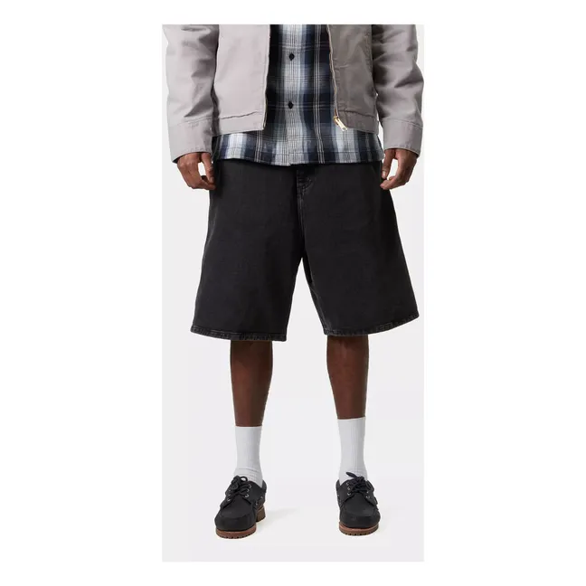 Pantaloncini in cotone organico con rivetti | Nero