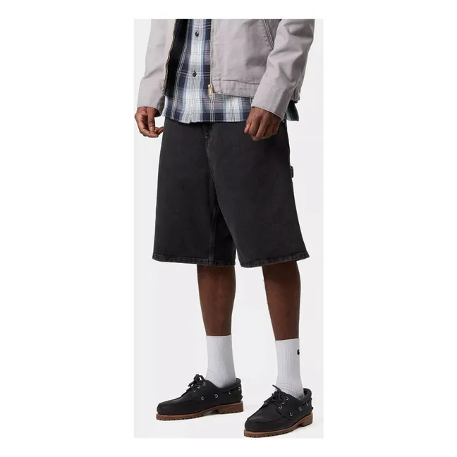 Pantaloncini in cotone organico con rivetti | Nero