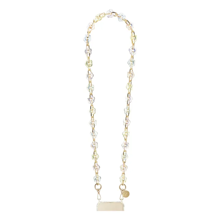 Cadena larga Cassy holográfica de 100 cm | Transparente- Imagen del producto n°0
