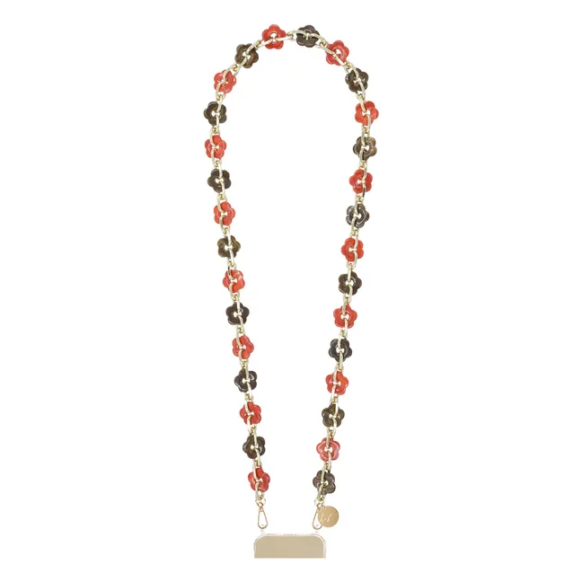 Cassy Cadena larga de flores 120 cm | Marrón