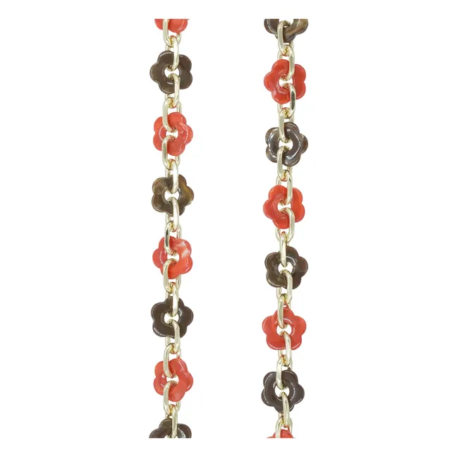 Cassy Cadena larga de flores 120 cm | Marrón