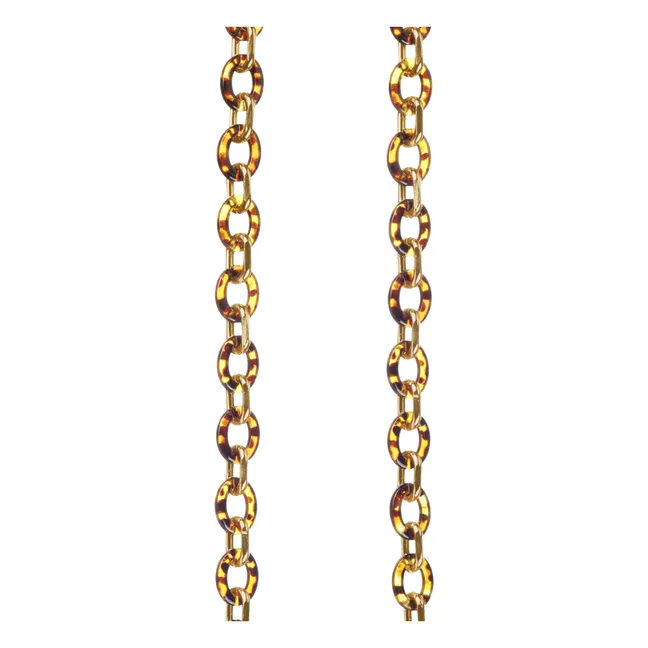 Lange Kette Cassy Schuppen 120 cm | Braun