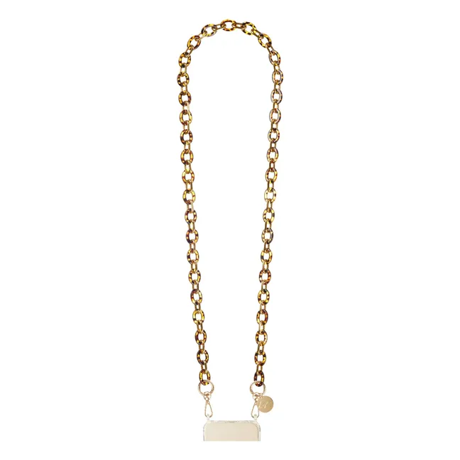 Lange Kette Cassy Schuppen 120 cm | Braun