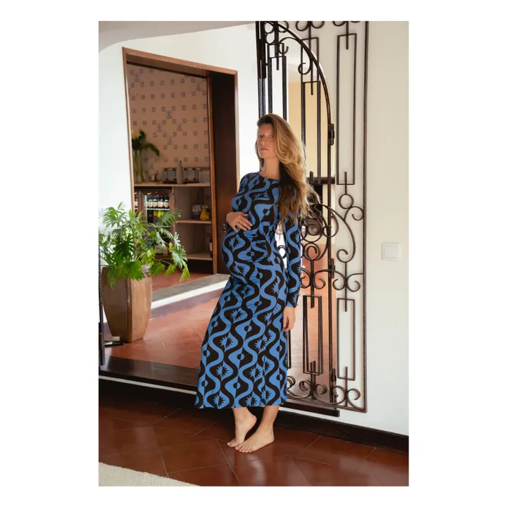 Robe de Grossesse Thelma Full Moon | Bleu azur- Image produit n°0