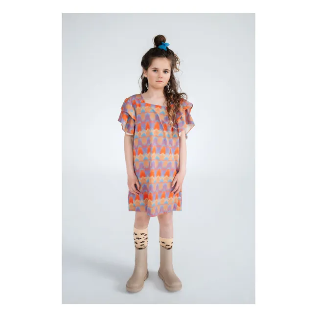 Robe Graphique Coton Bio | Mauve