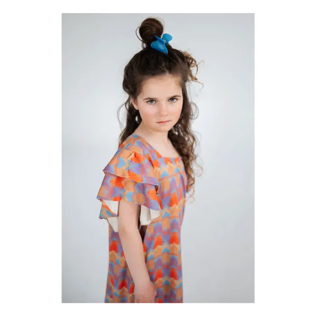 Vestido gráfico de algodón orgánico | Malva