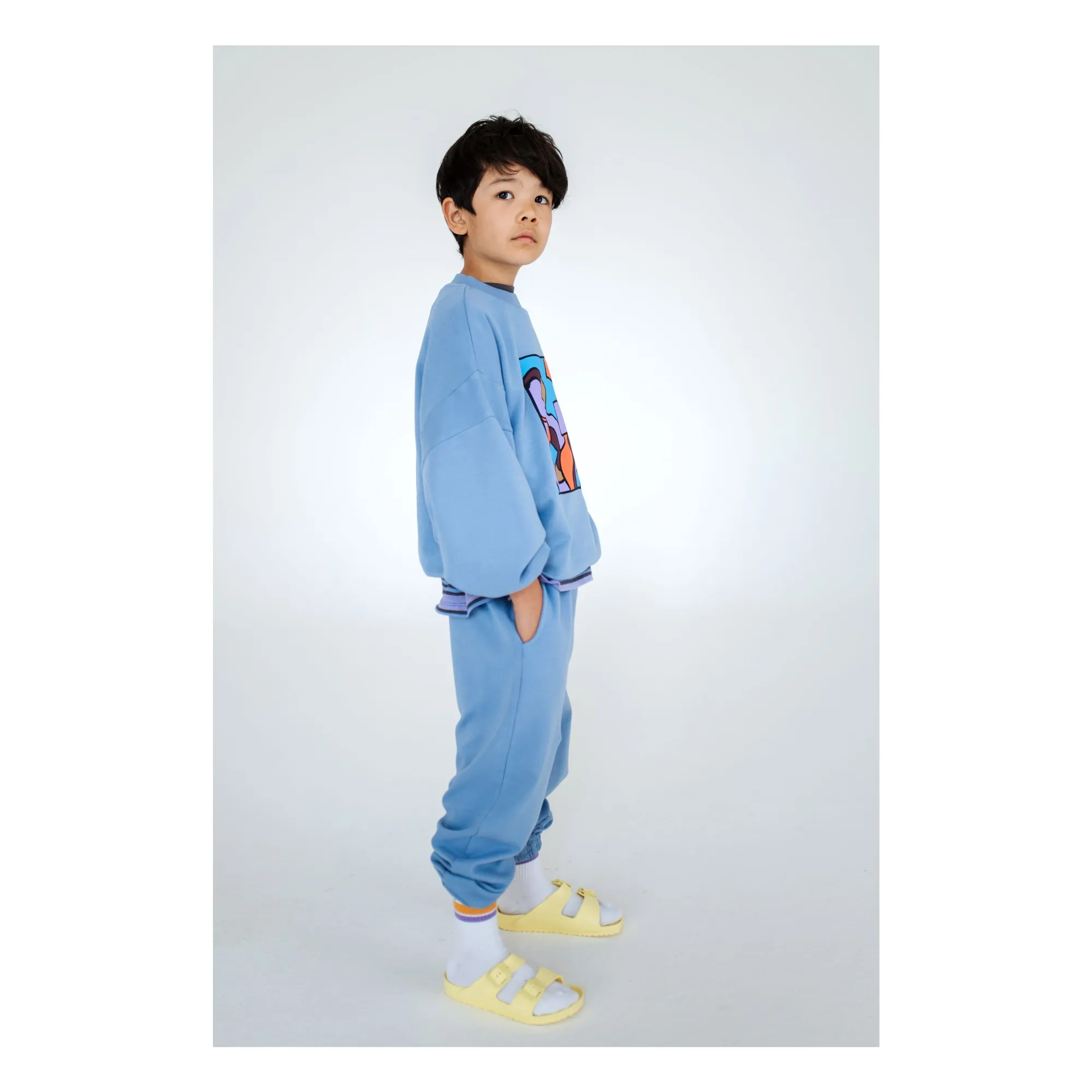 Jogger Slim Coton Bio | Bleu ciel- Image produit n°3