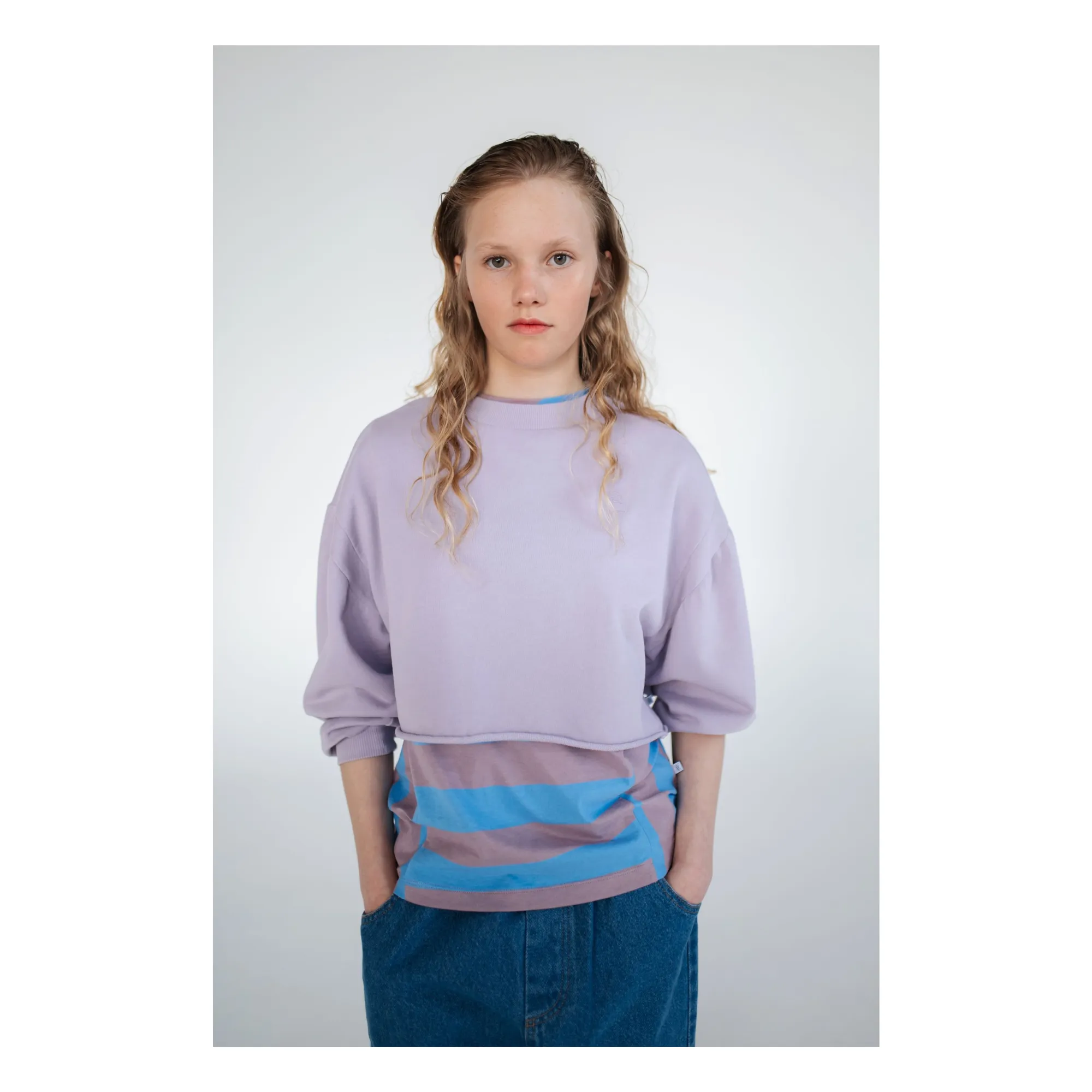 Organic Cotton Crop Sweat | Lilac- Product image n°1
