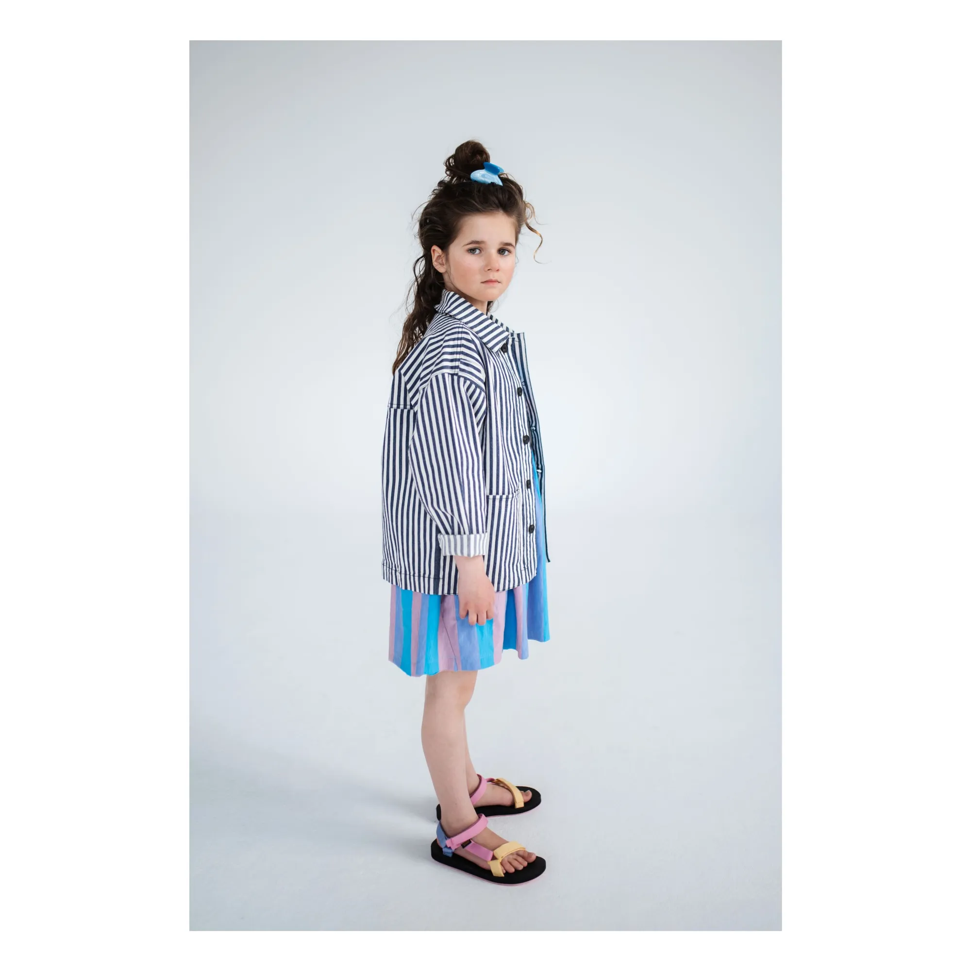 Organic cotton overshirt with pockets | Navy blue- Product image n°2