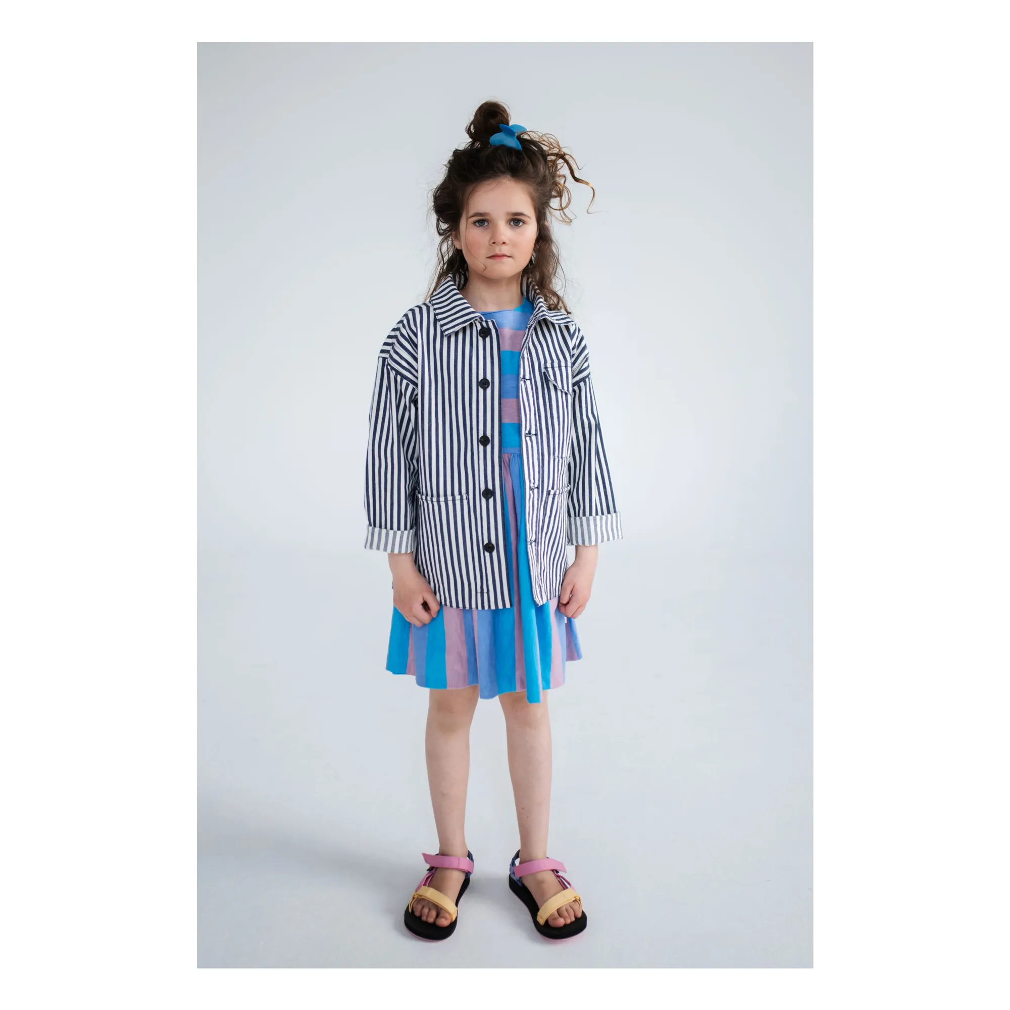 Organic cotton overshirt with pockets | Navy blue- Product image n°1