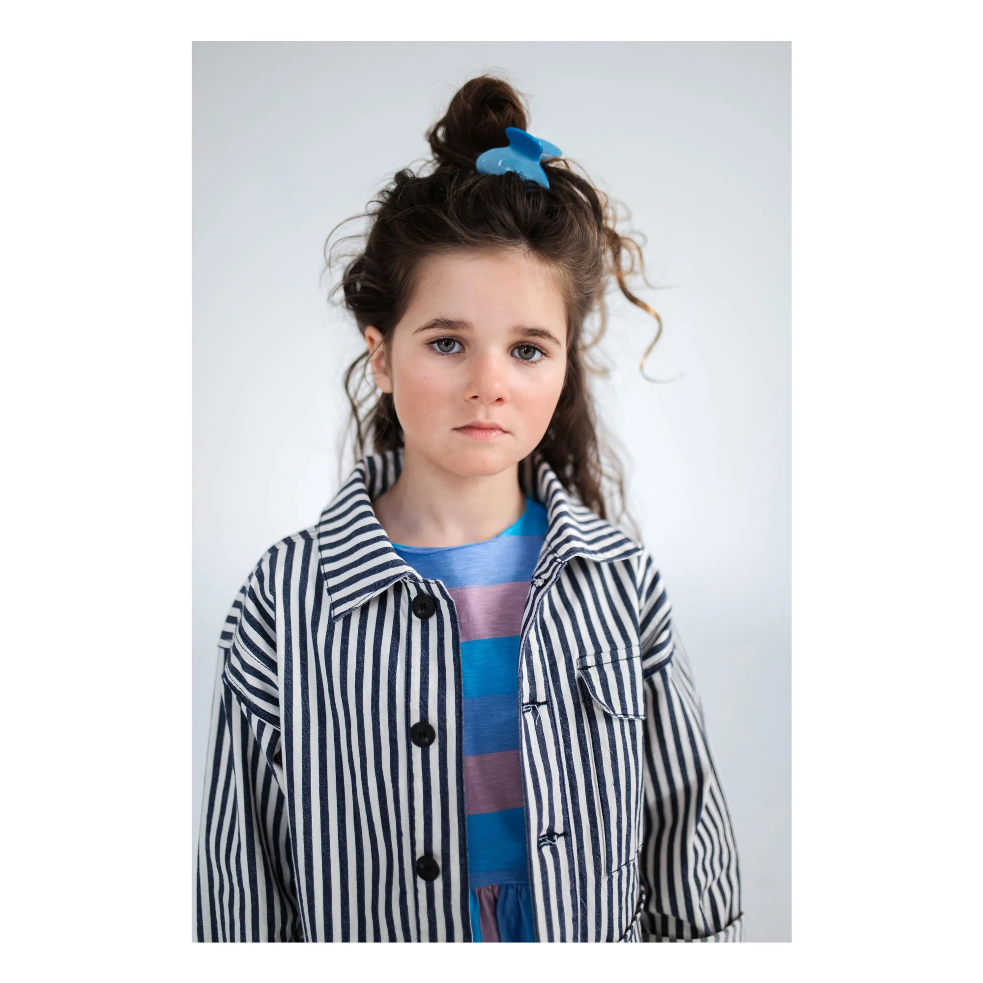 Organic cotton overshirt with pockets | Navy blue- Product image n°3
