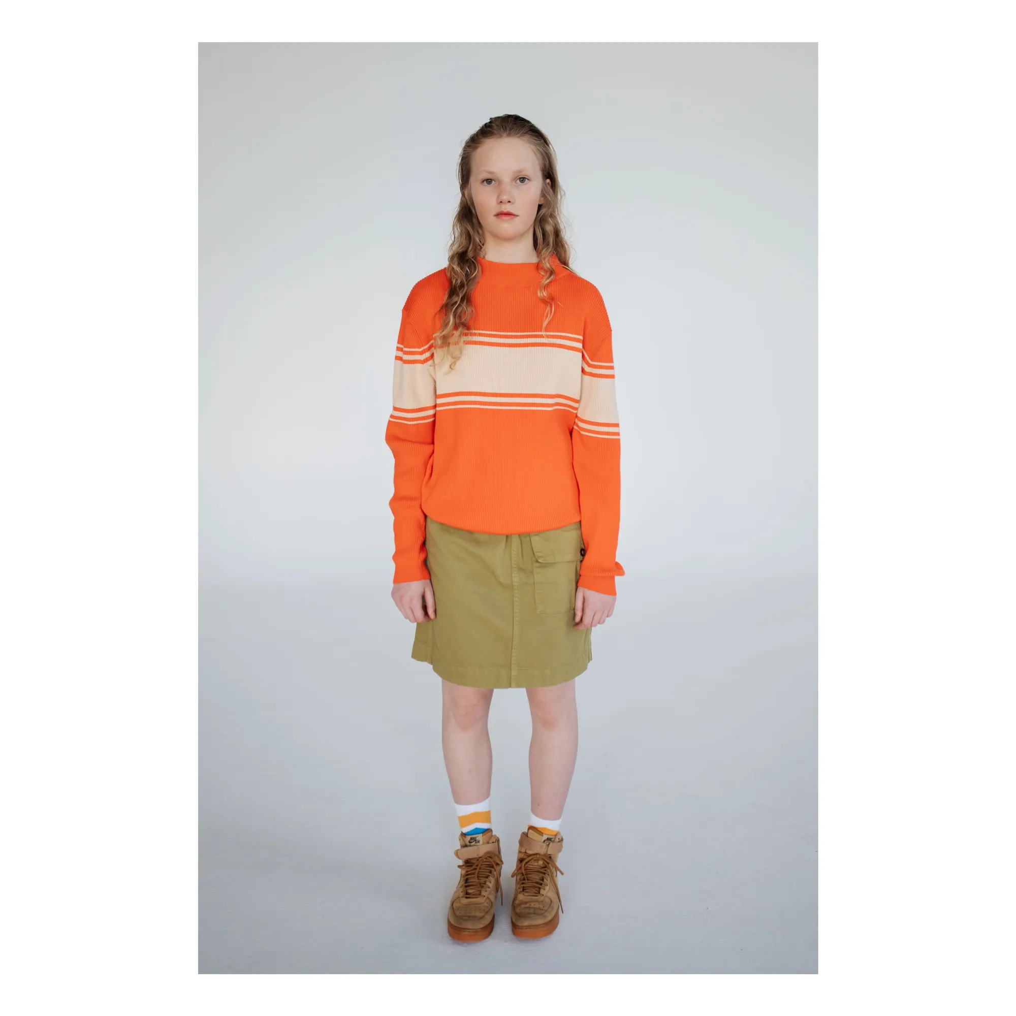 Pull Rayures | Orange- Image produit n°1