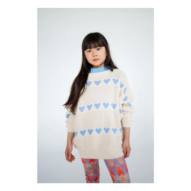Pull Cœurs Coton Bio | Ecru