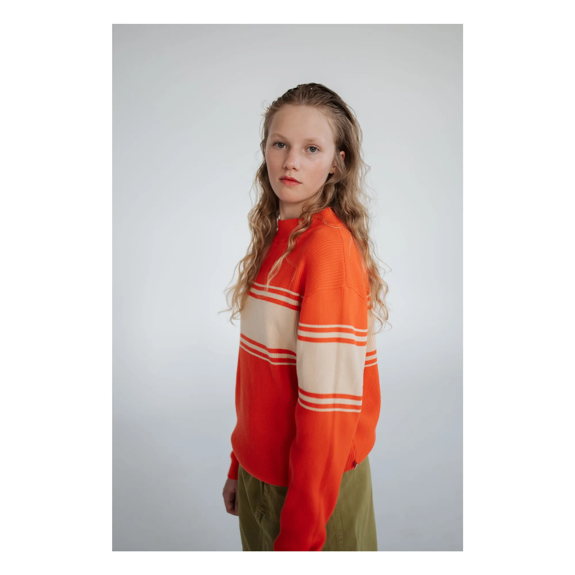 Pull Rayures | Orange- Image produit n°4