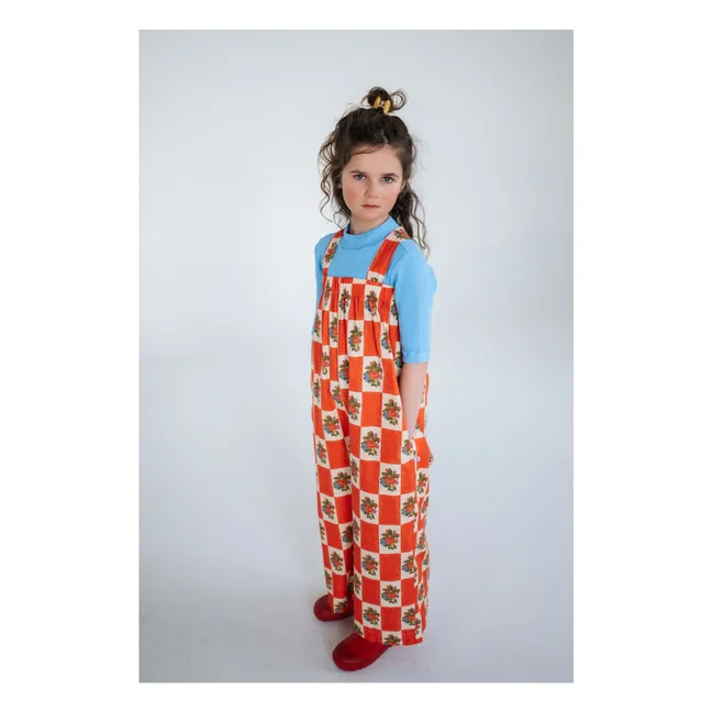 Combinaison Fleurie Coton Bio | Orange