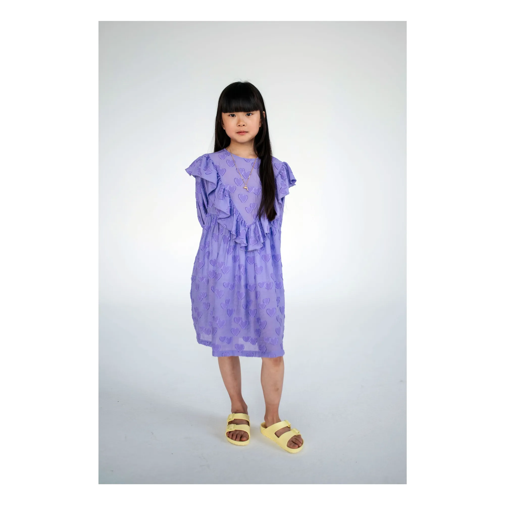 Ruffled hearts dress | Purple- Product image n°2