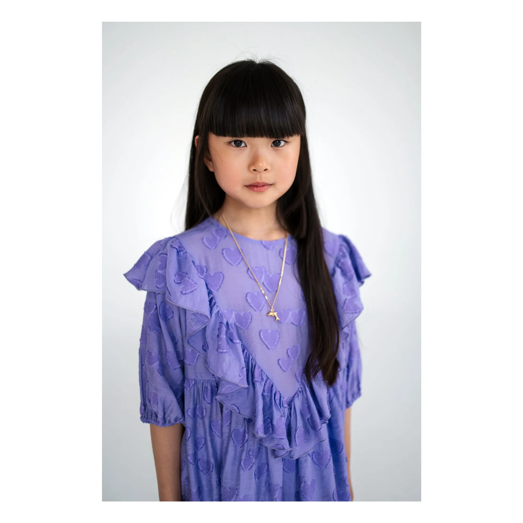 Ruffled hearts dress | Purple- Product image n°5