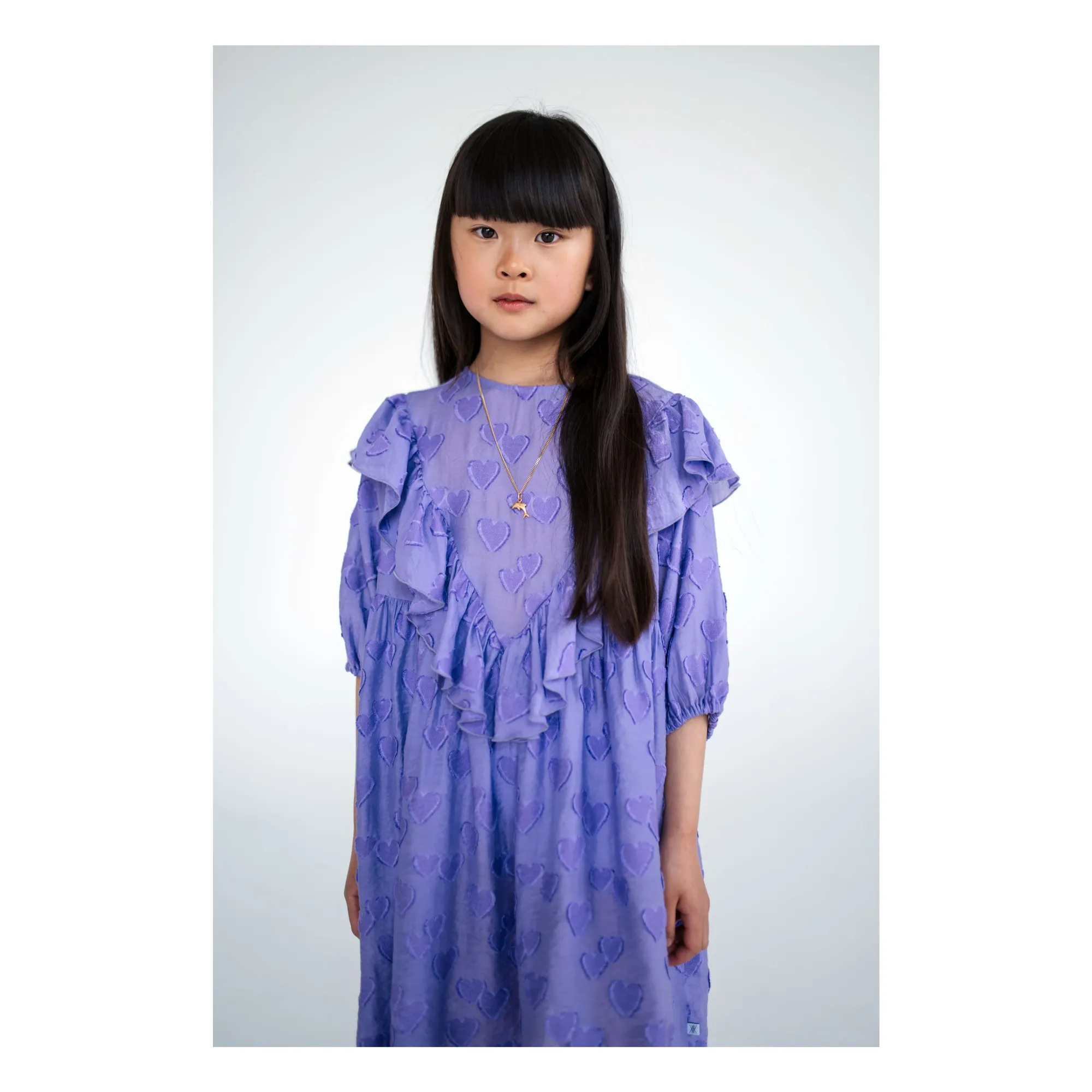Ruffled hearts dress | Purple- Product image n°4