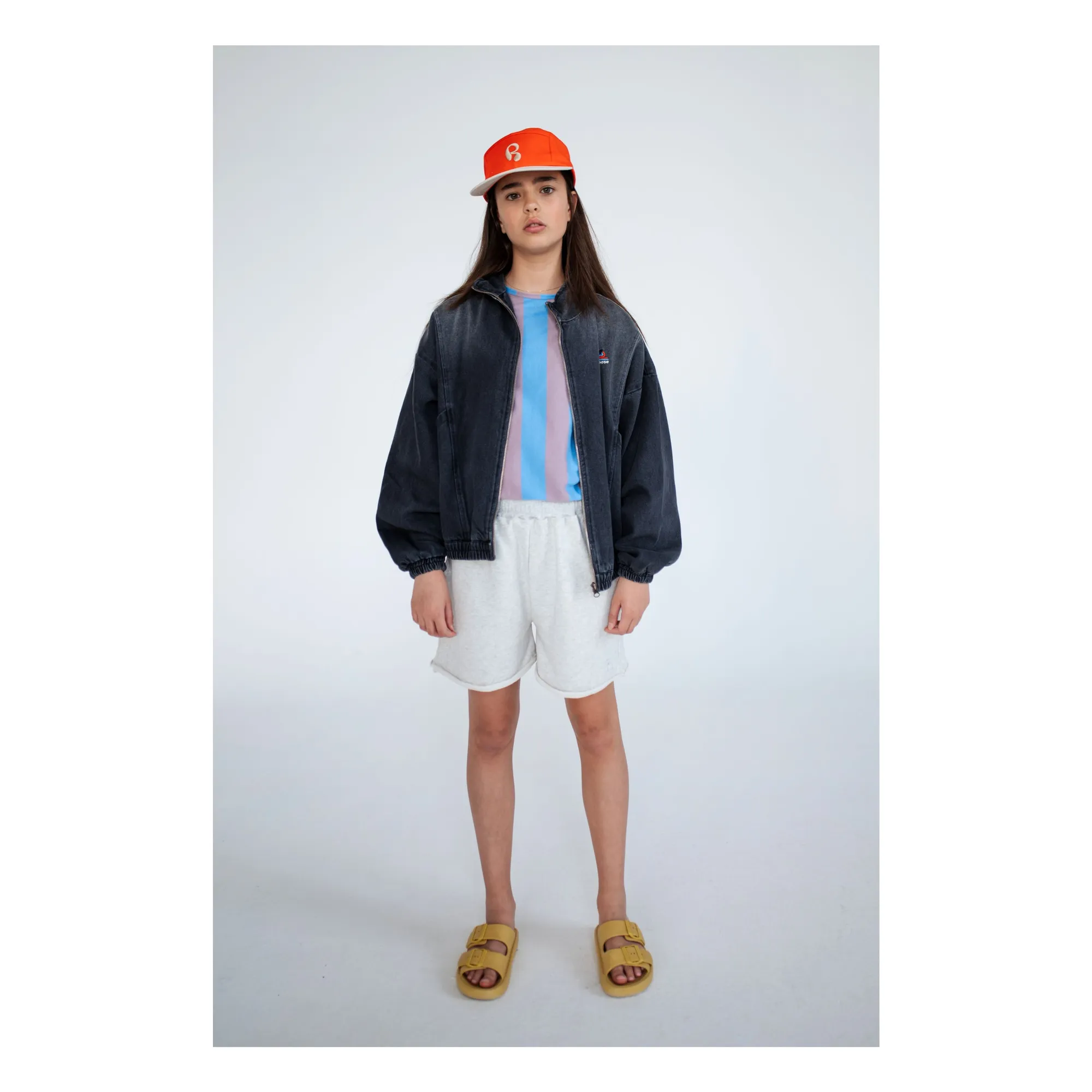 Organic Cotton Denim Windbreaker | Charcoal grey- Product image n°2