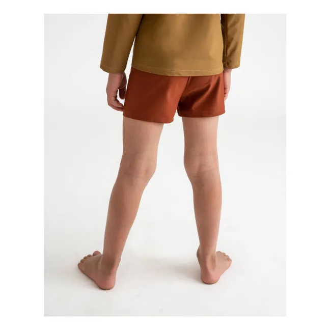 Shorts de baño de fibra reciclada | Rojo ladrillo