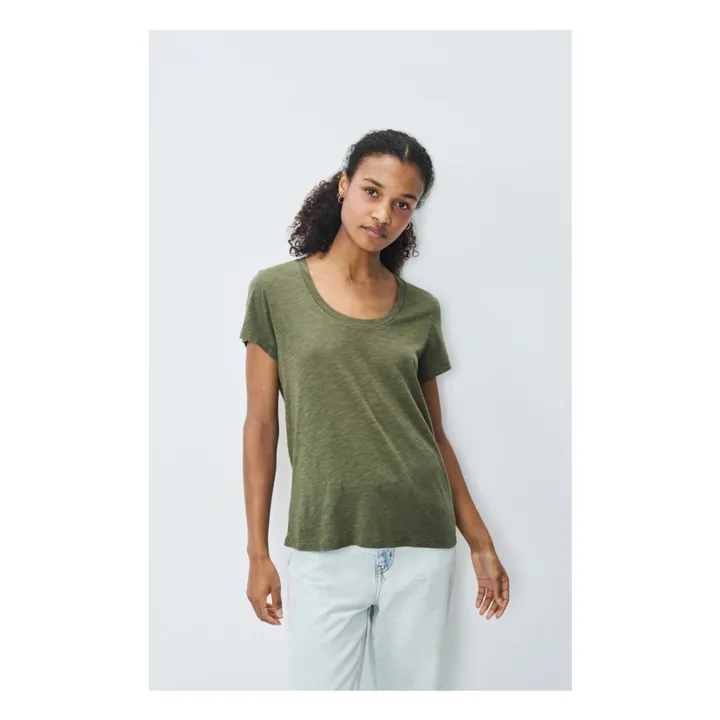 Jacksonville U-Ausschnitt T-Shirt | Khaki- Produktbild Nr. 1