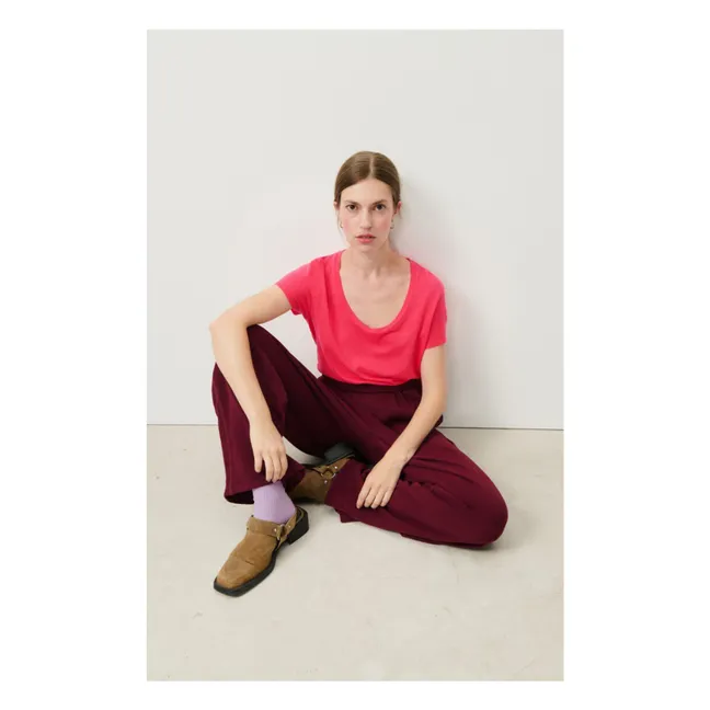 Jacksonville U-neck T-shirt | Fuchsia