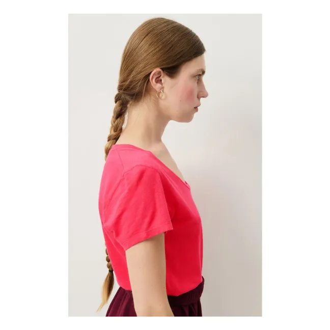 Jacksonville U-neck T-shirt | Fuchsia