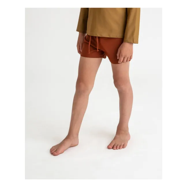 Shorts de baño de fibra reciclada | Rojo ladrillo