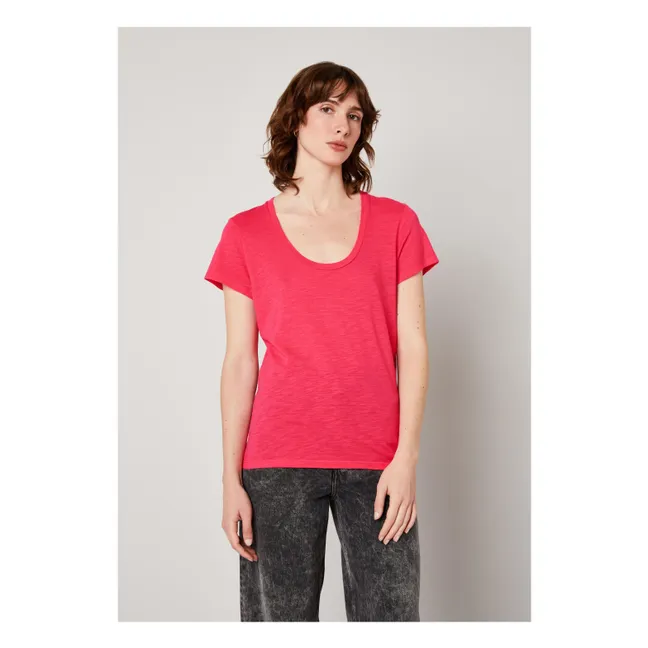 Jacksonville U-neck T-shirt | Fuchsia