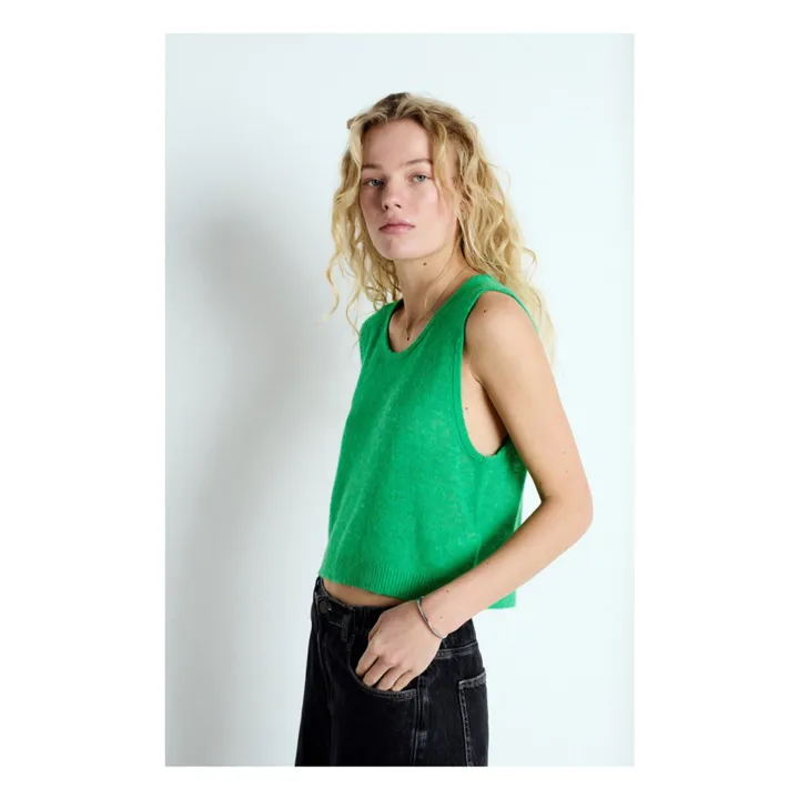 Ärmelloser Pullover Dumy Wolle | grün meliert- Produktbild Nr. 0