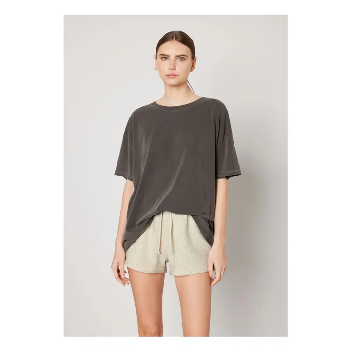 T-Shirt mit weitem Bootsausschnitt Pymaz | Kohle- Produktbild Nr. 1