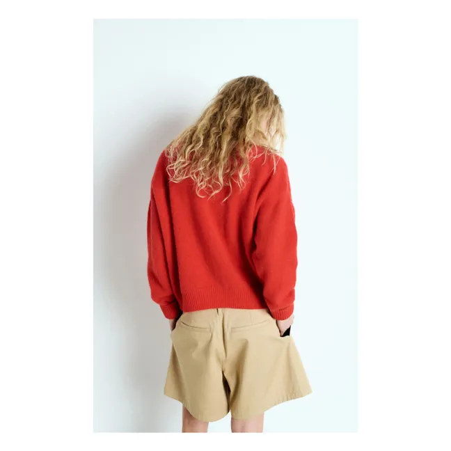Vitow Alpaca and Wool Boatneck Sweater | Red