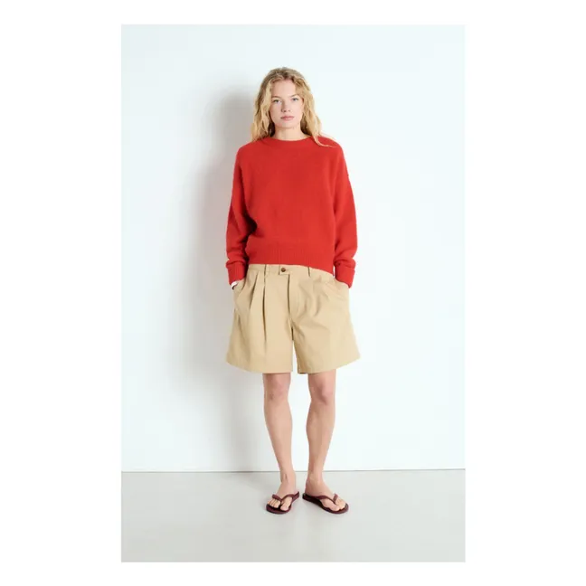 Vitow Alpaca and Wool Boatneck Sweater | Red