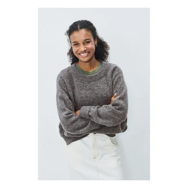Vitow Alpaca and Wool Boatneck Sweater | Steel