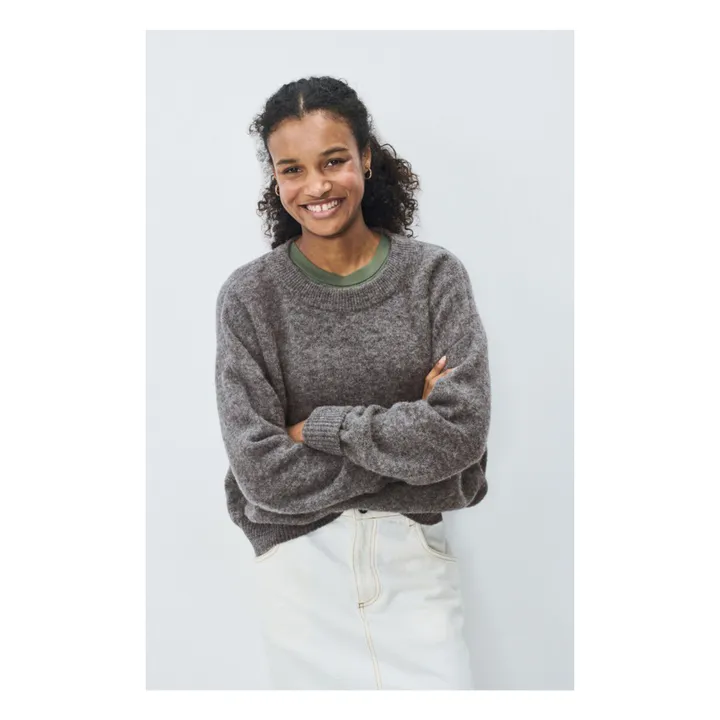 Pullover Bateau-Kragen Vitow Alpaka und Wolle | Stahl- Produktbild Nr. 1