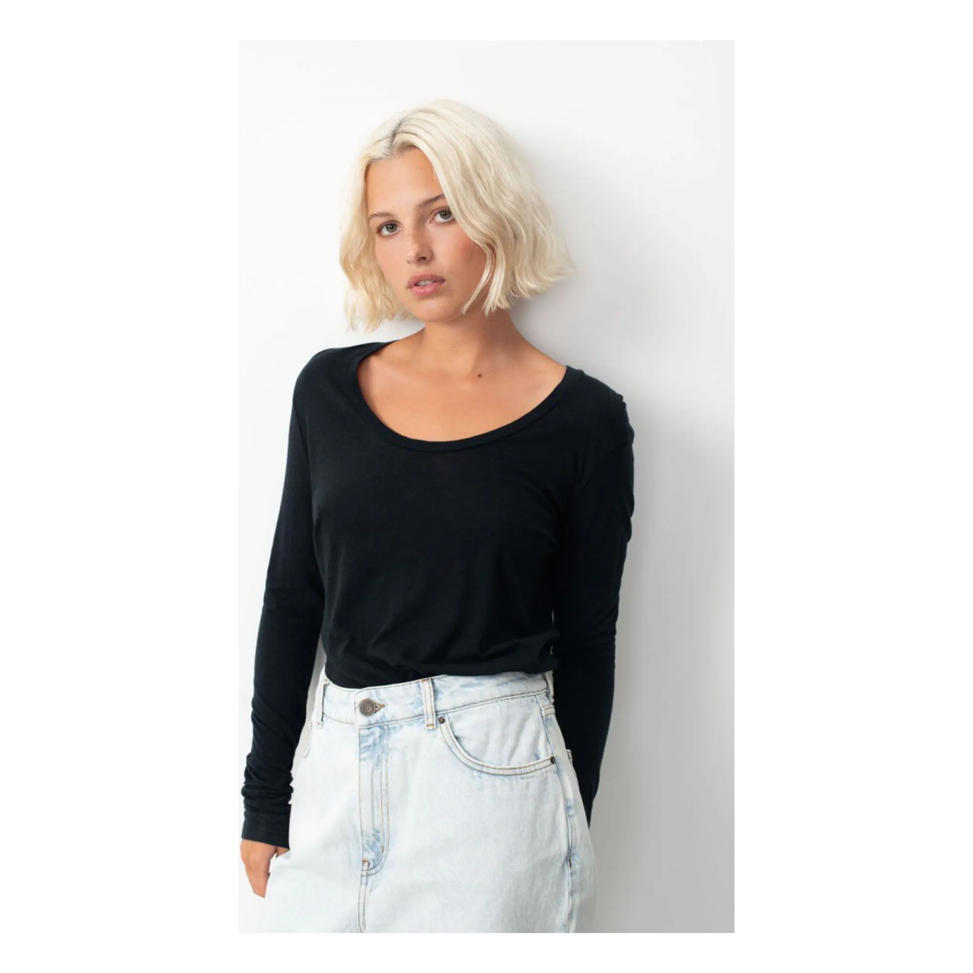 T-shirt Manches Longues Col U Jacksonville | Noir- Image produit n°1