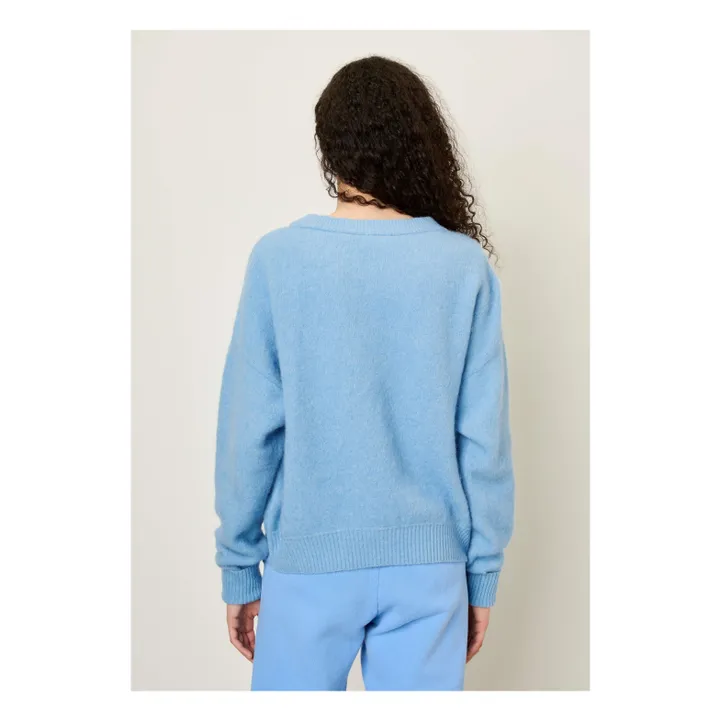 Pull Col Bateau Vitow Alpaga et Laine | Bleu- Image produit n°5