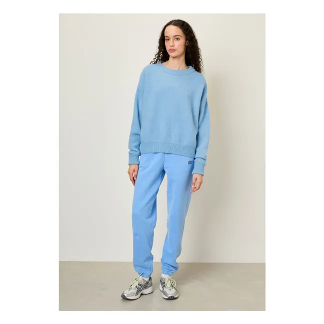 Pullover Bateau-Kragen Vitow Alpaka und Wolle | Blau