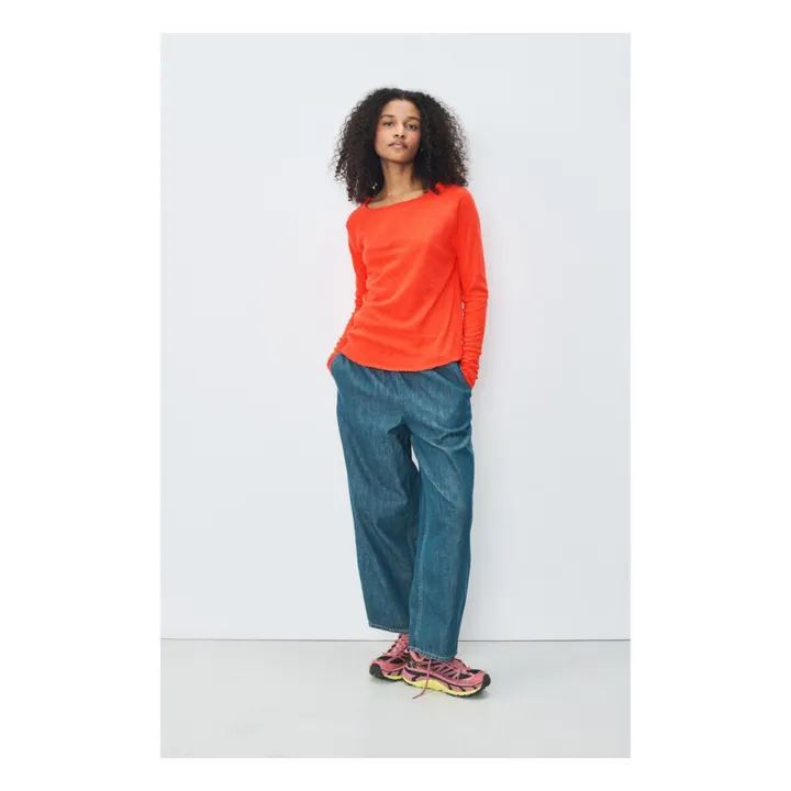 T-shirt Manches Longues Col Bateau Sonoma | Orange- Image produit n°2