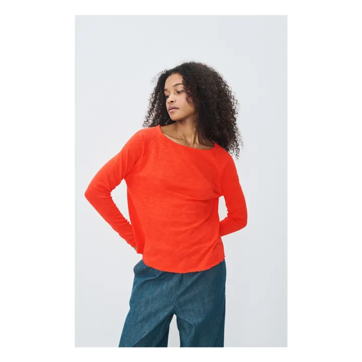 T-shirt Manches Longues Col Bateau Sonoma | Orange- Image produit n°1