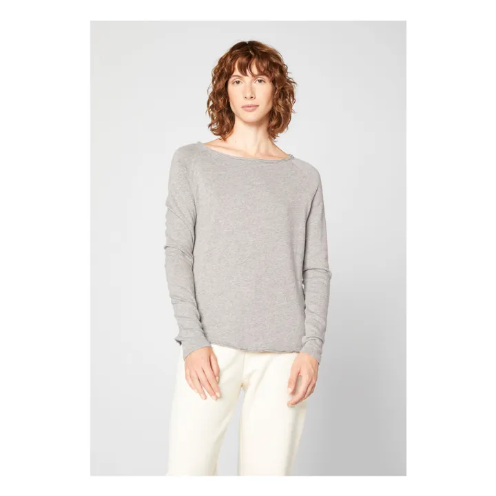 Long-sleeved boat-neck T-shirt Sonoma | Heather grey- Product image n°1
