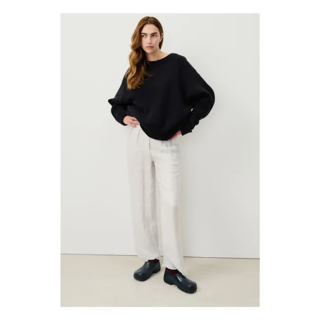 Pull Col Bateau Vitow Alpaga et Laine | Noir