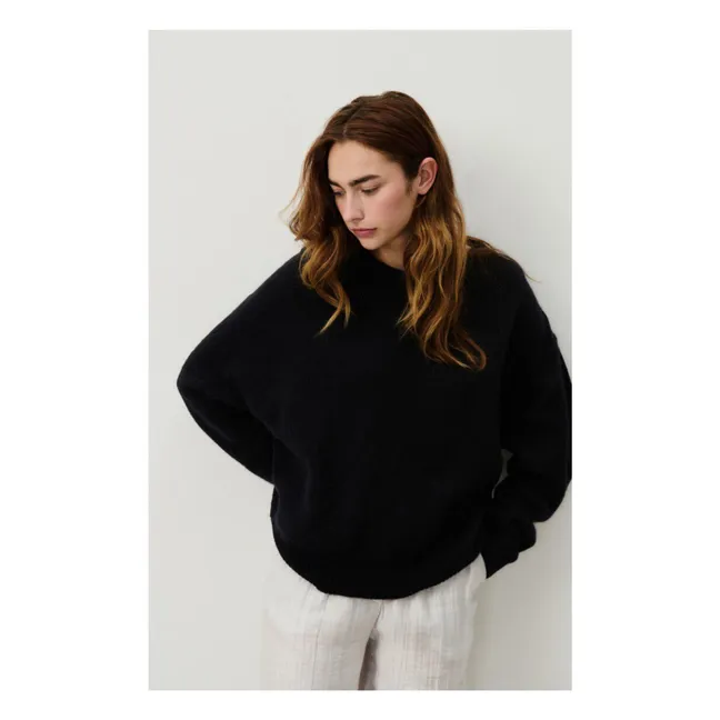 Pull Col Bateau Vitow Alpaga et Laine | Noir